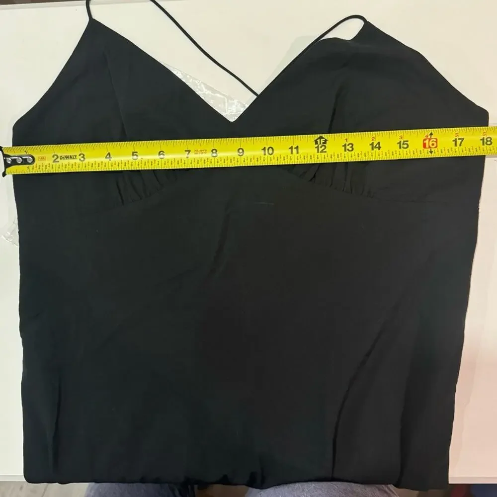 NWT Madewell The Layton Midi Slip Dress Black NK419 Minimalist Lightweight Sz 12 - Picture 8 of 10